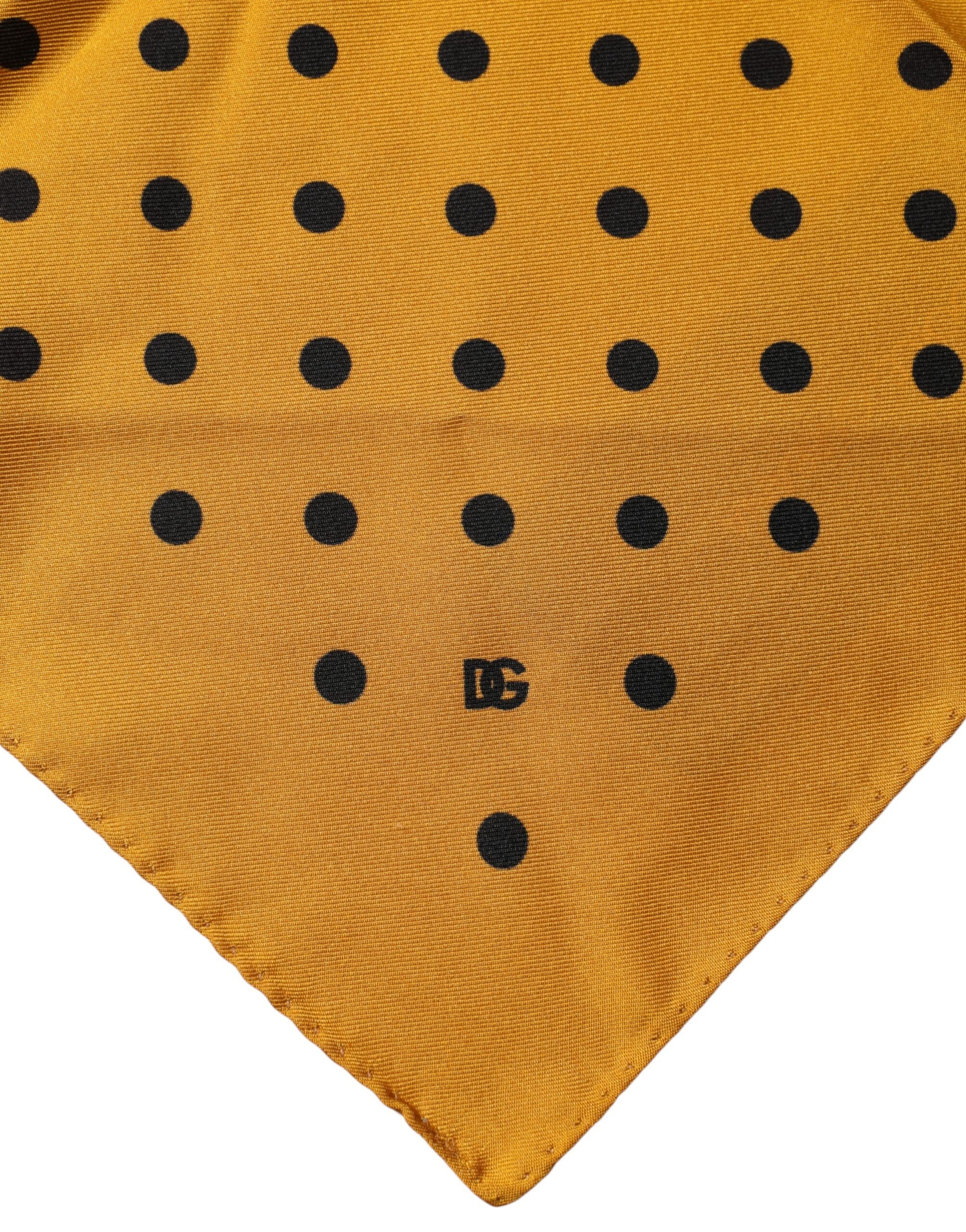 Dolce & Gabbana Orange Polka Dot Square Handkerchief Men's Scarf
