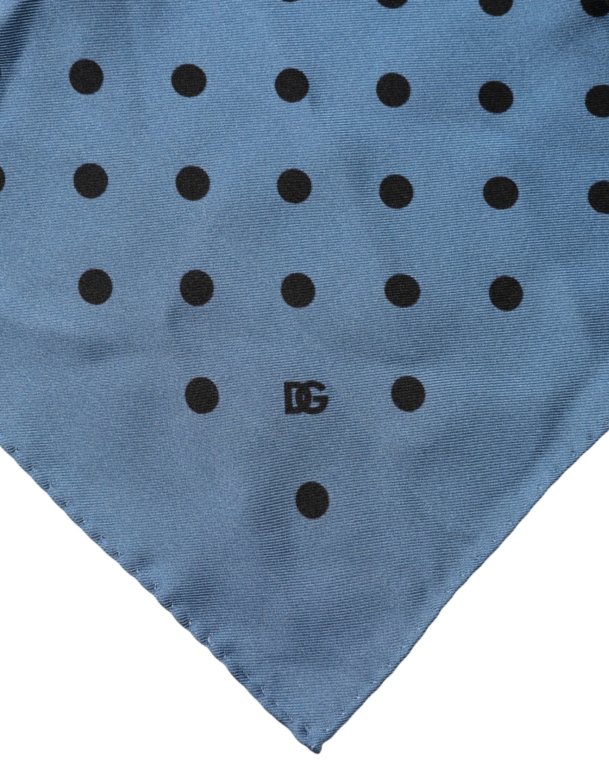 Dolce & Gabbana Blue Polka Dot Square Handkerchief Men's Scarf