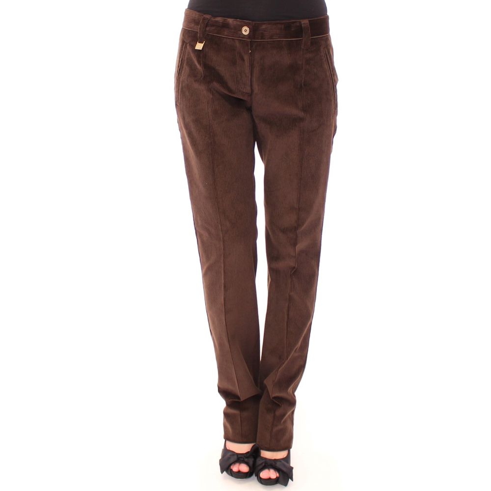 Dolce & Gabbana Brown Cotton Casual Women's Pants