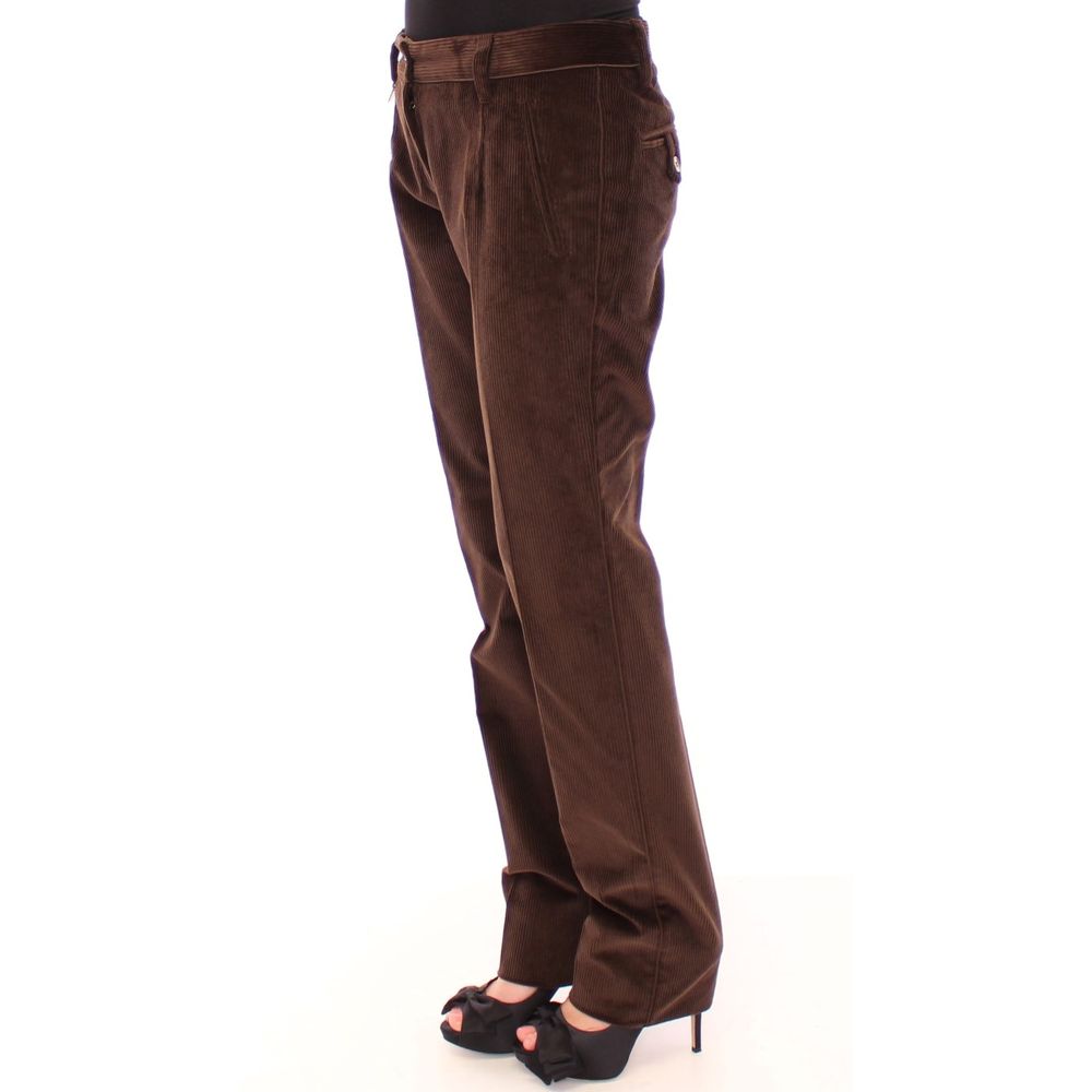 Dolce & Gabbana Brown Cotton Casual Women's Pants