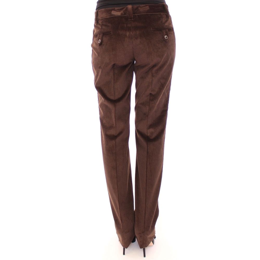 Dolce & Gabbana Brown Cotton Casual Women's Pants