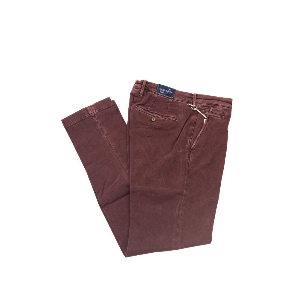 Jacob Cohen Burgundy Cotton Chino Men's Pants