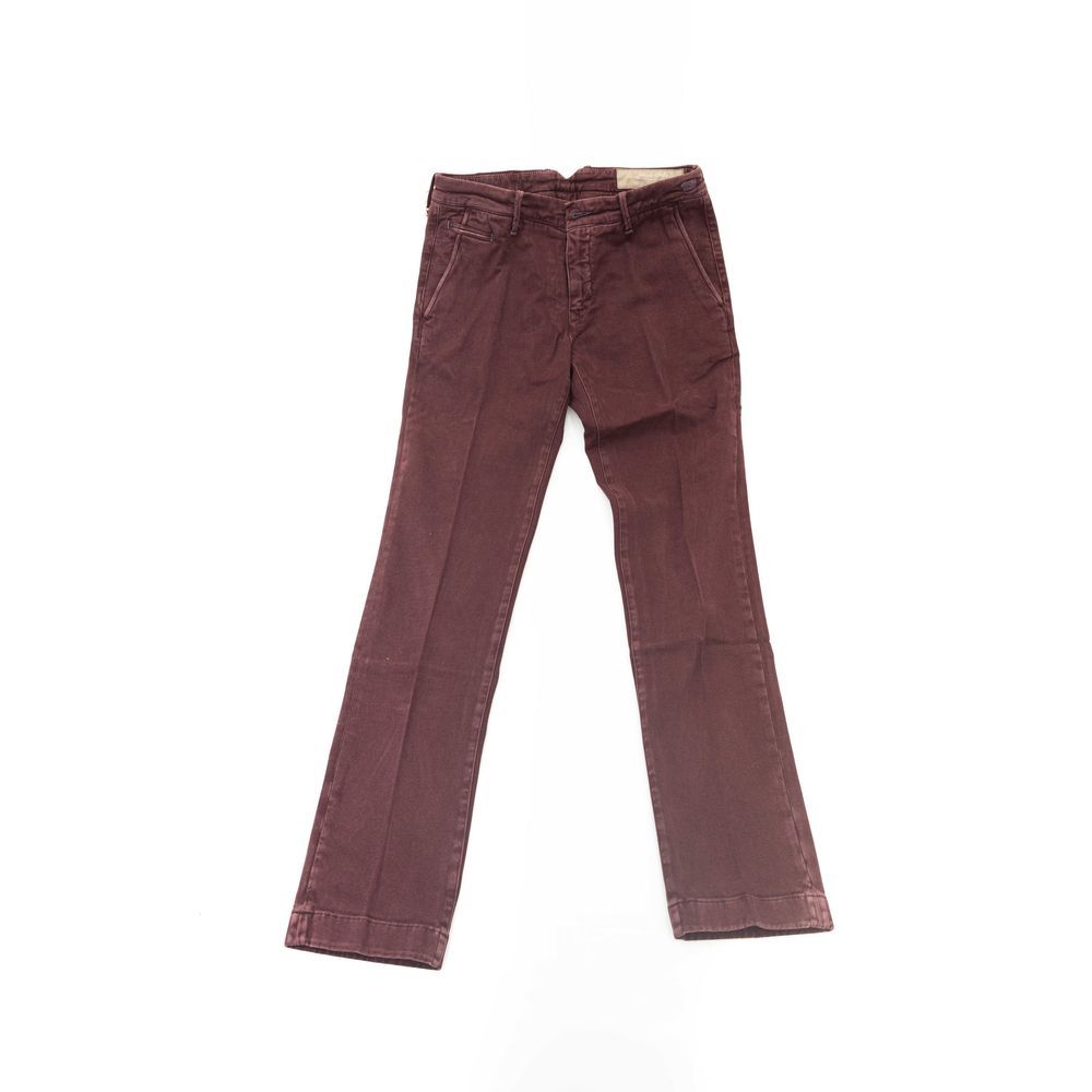 Jacob Cohen Burgundy Cotton Chino Men's Pants
