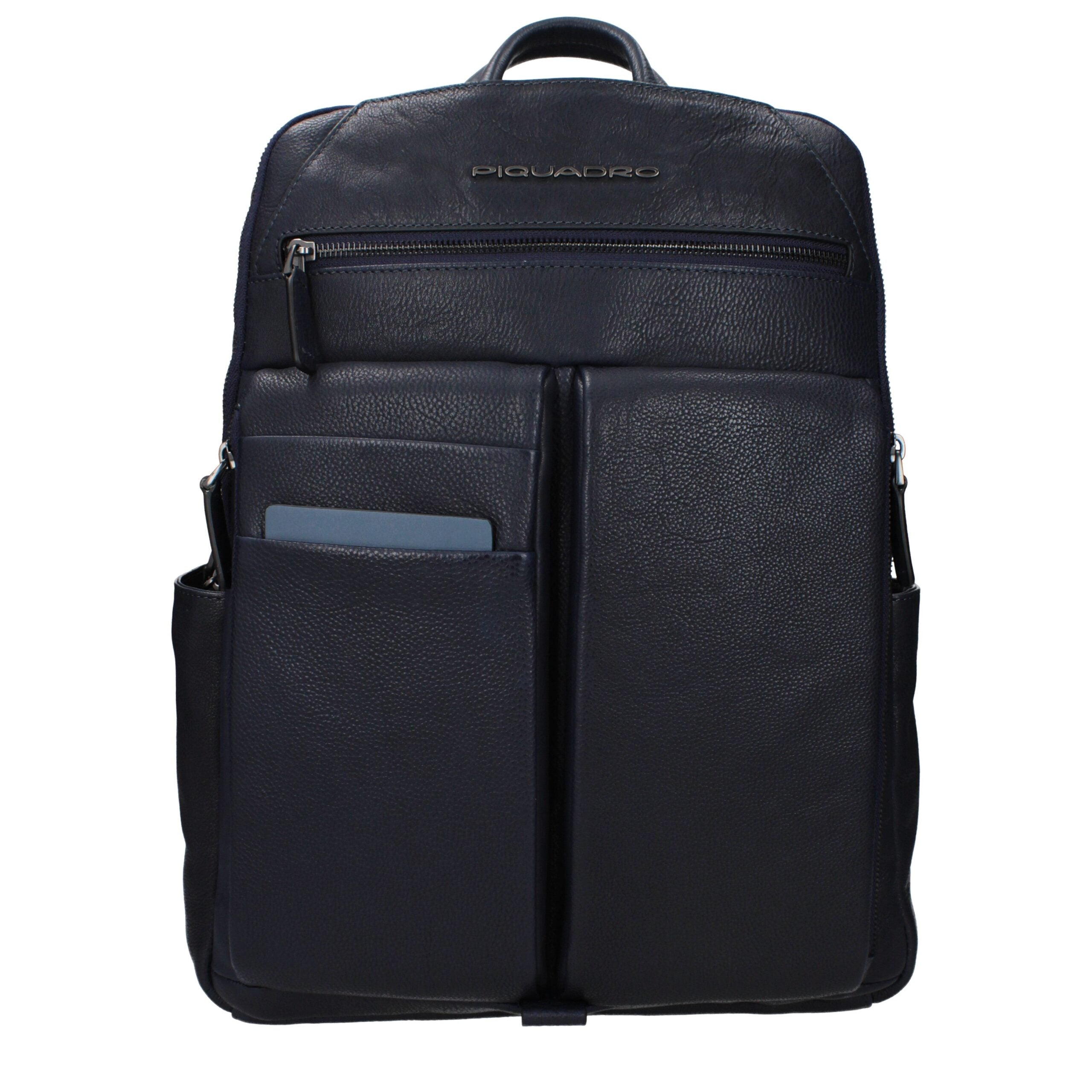 Piquadro Blue Leather Men's Backpack