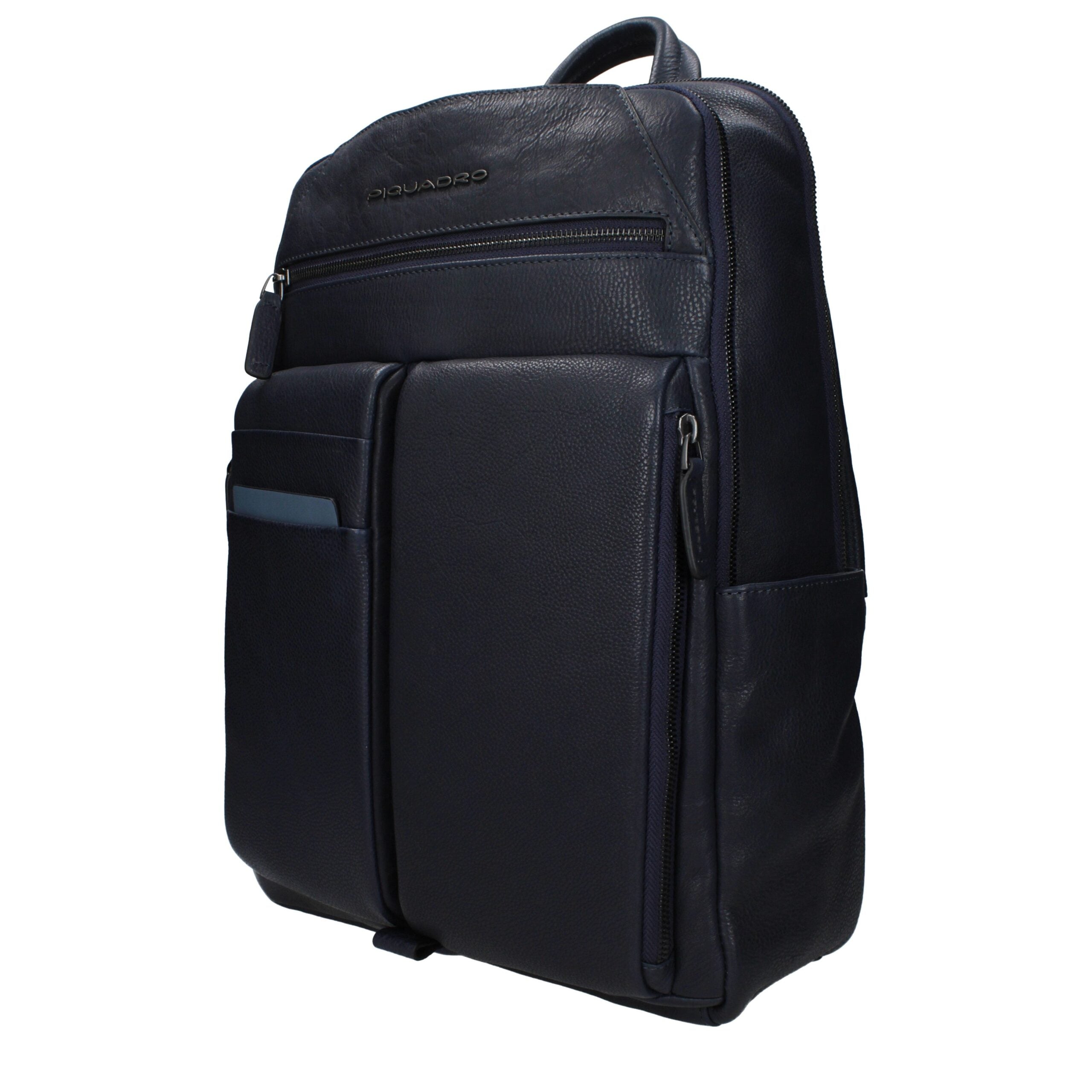 Piquadro Blue Leather Men's Backpack