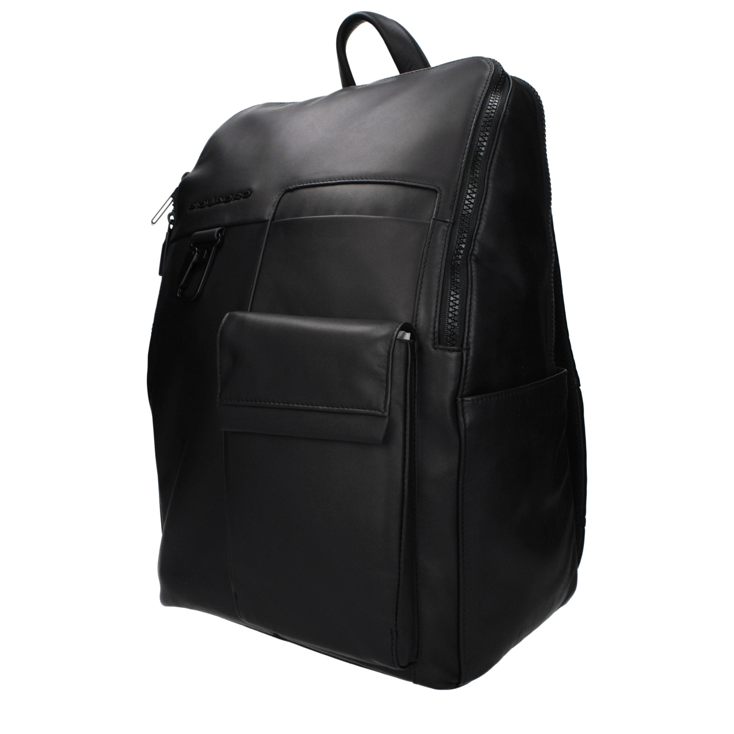 Piquadro Black Leather Men's Backpack