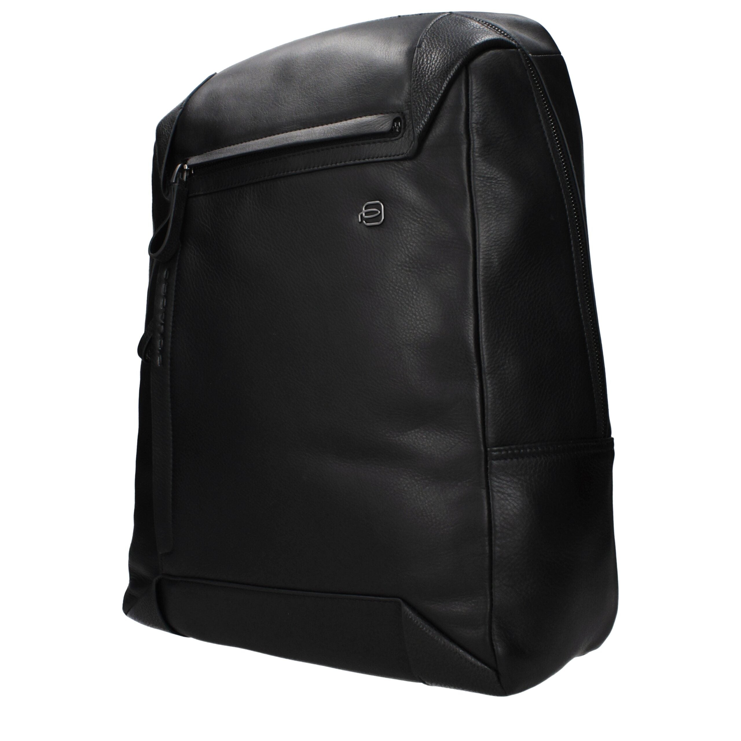 Piquadro Black Leather Men's Backpack