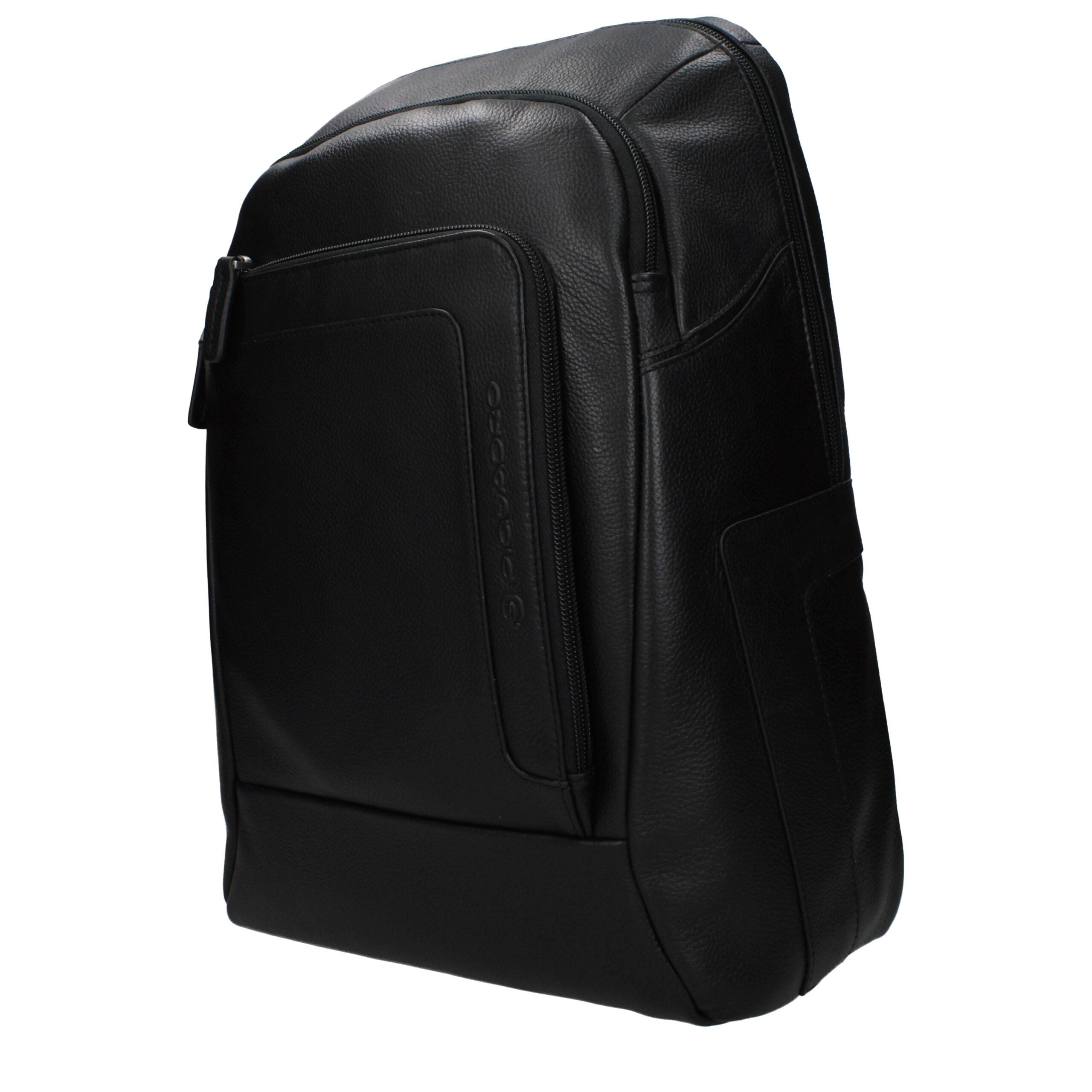 Piquadro Black Leather Men's Backpack