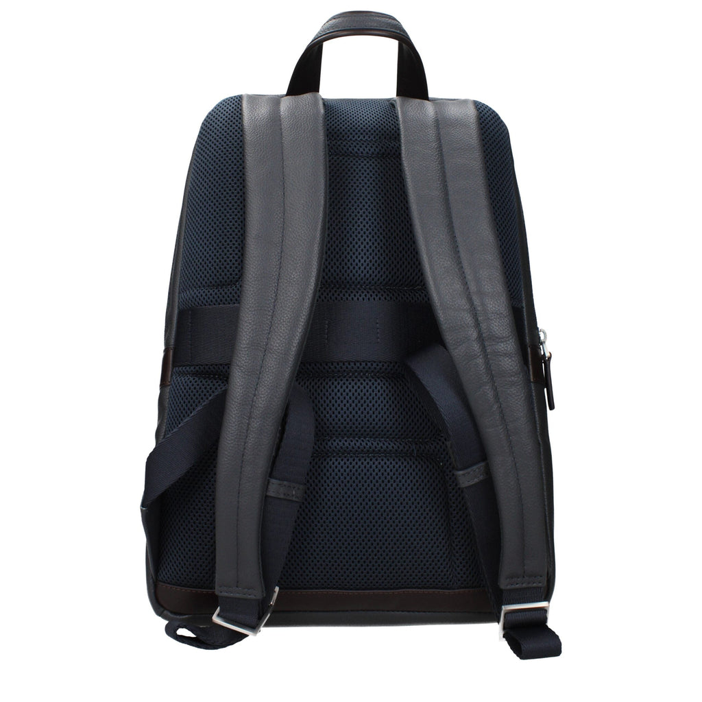 Piquadro Gray Leather Men's Backpack
