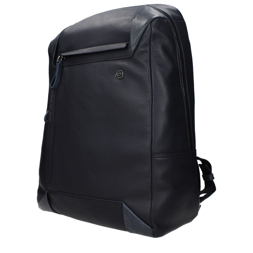 Piquadro Blue Leather Men's Backpack