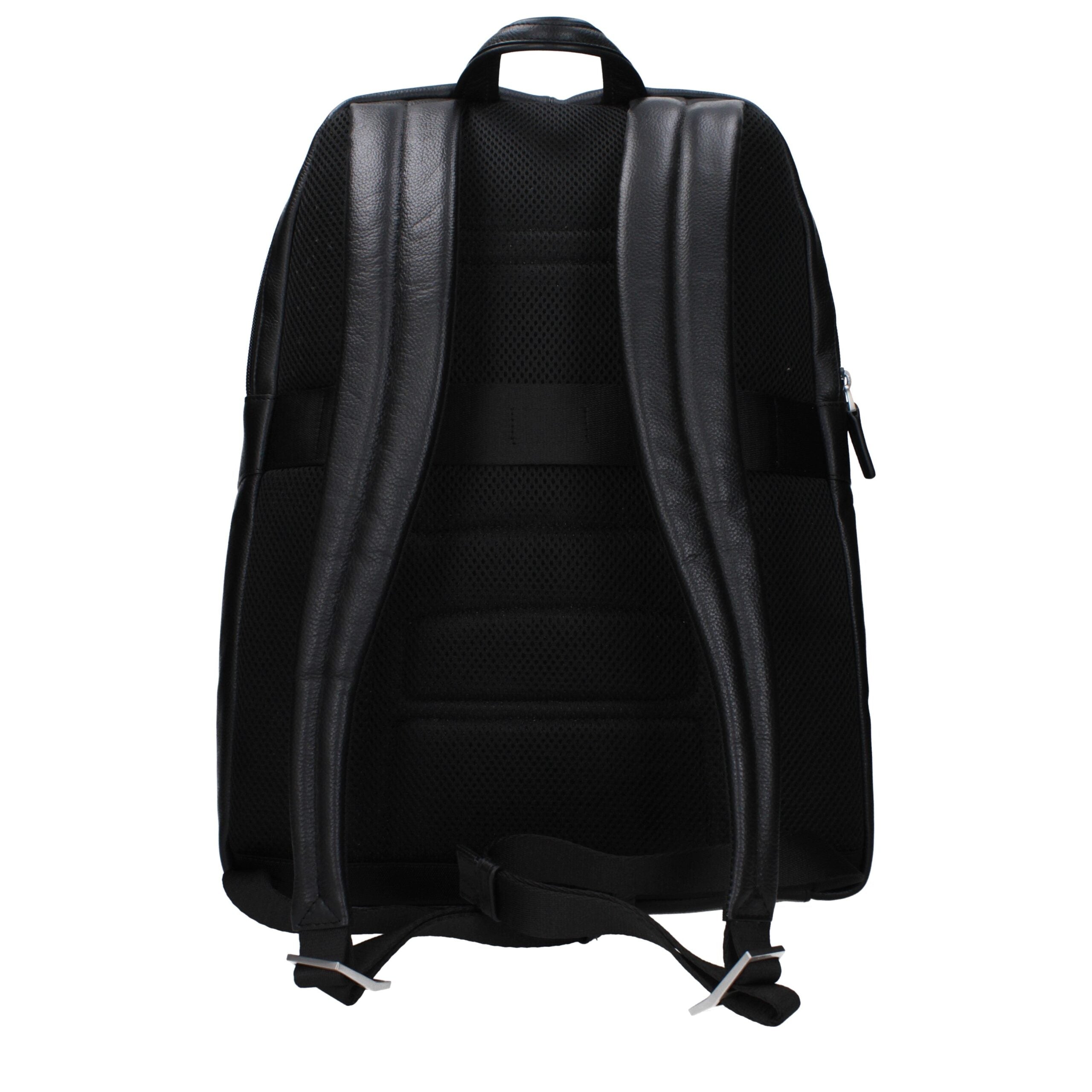 Piquadro Black Leather Men's Backpack