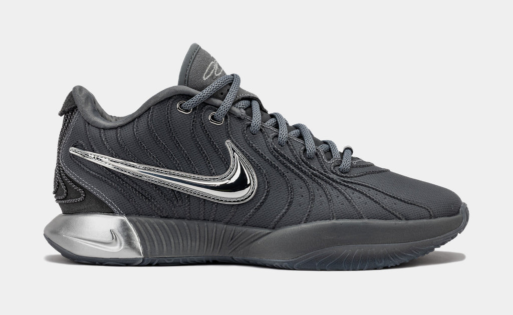 Exclusive Lebron XXI Mens Basketball Shoes (Cool Grey/Metallic Silver/Iron Grey) — 4 — Front View