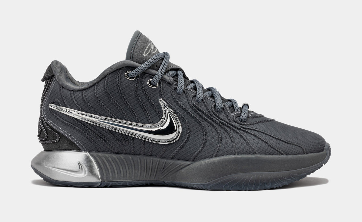 Exclusive Lebron XXI Mens Basketball Shoes (Cool Grey/Metallic Silver/Iron Grey) — 4 — Front View