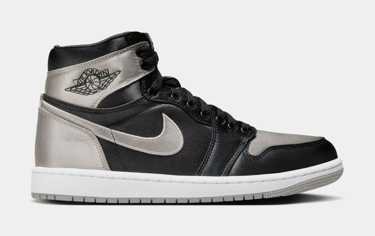 Exclusive Air Jordan 1 Retro High OG Satin Shadow Womens Lifestyle Shoes (Black/Medium Grey/White) Final Sale — 5 — Front View