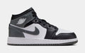 Exclusive Air Jordan 1 Retro Mid Iron Grey Grade School Lifestyle Shoes (Black/White/Iron Grey) — 3.5Y — Front View
