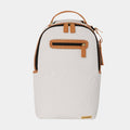 Exclusive Catamaran Embossed Mens Backpack (White/Beige) — OS — Front View