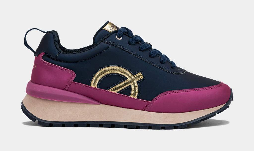 Exclusive Nicki Minaj x Fusion Press Play Womens Lifestyle Shoes (Metallic Navy/Gold) — 36 — Front View