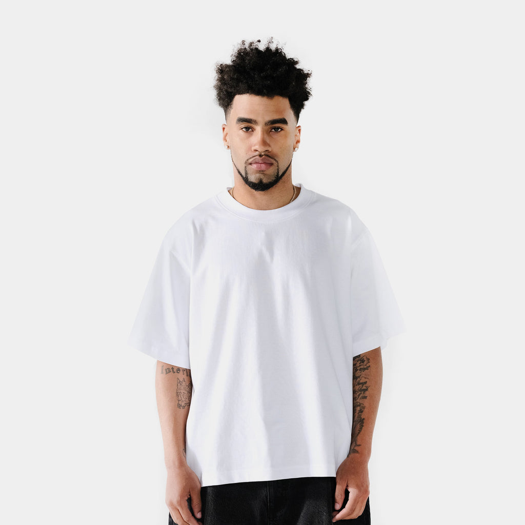 Exclusive Solid Novelty Mens Short Sleeve Shirt (White) — S — Side View