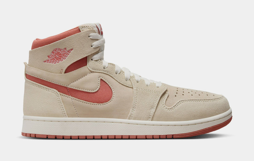 Exclusive Air Jordan 1 Zoom CMFT 2 Mens Basketball Shoes (Sail/Terra Blush/Burnt Sunrise/Sail) — 7 — Front View