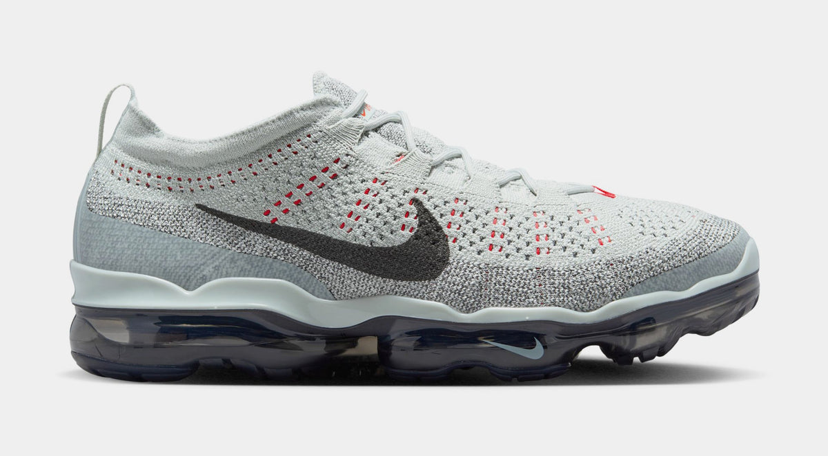 Exclusive Air VaporMax 2023 Flyknit Mens Running Shoes (Light Silver/Picante Red/Anthracite/Smoke Grey) — 6 — Front View