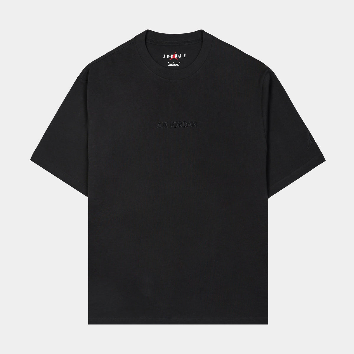Exclusive Air Wordmark Mens Short Sleeve Shirt (Black) — S — Front View