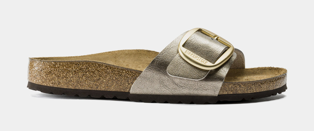 Exclusive Madrid Big Buckle Womens Sandals (Metallic Gold) — 36 — Front View