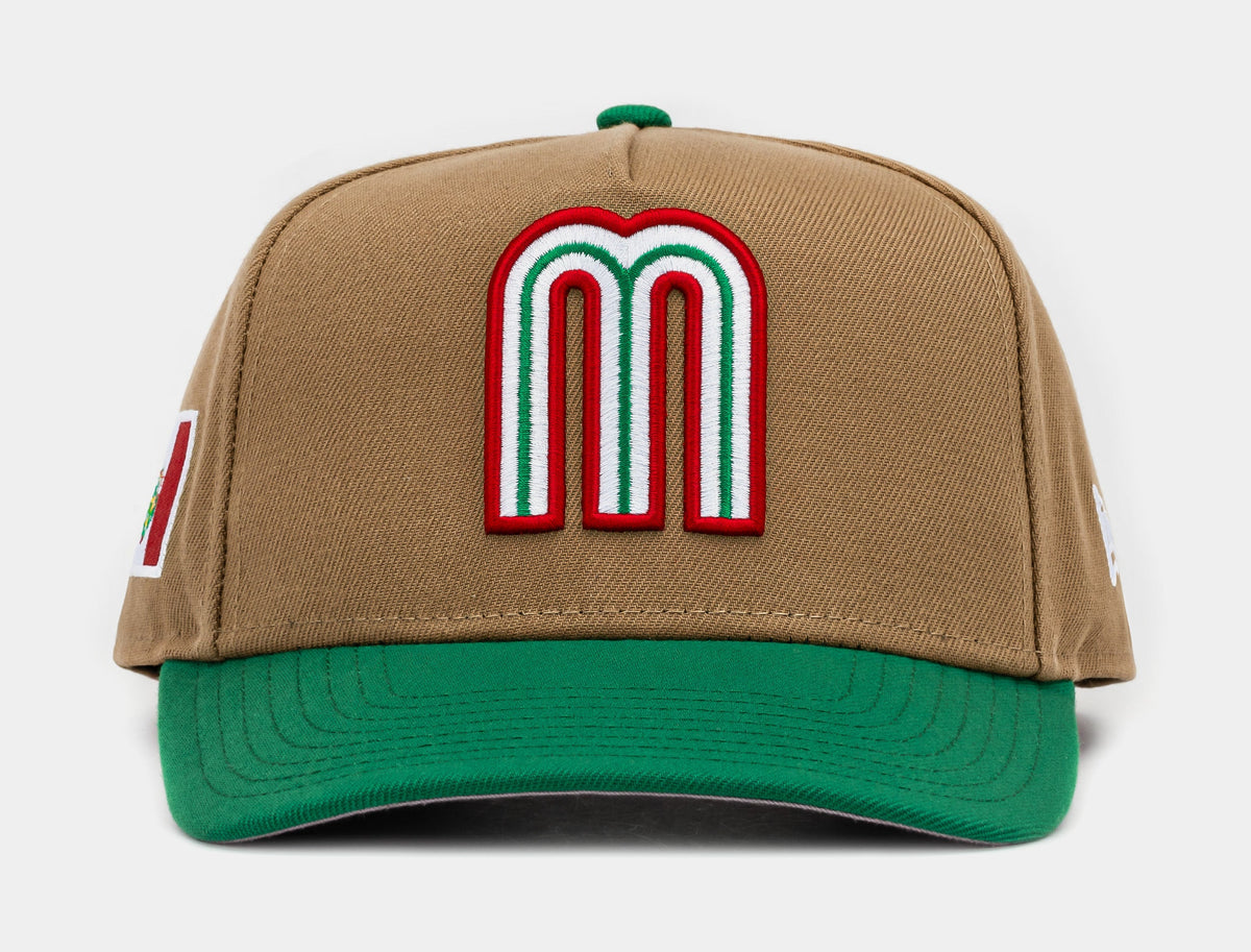 Exclusive Shoe Palace Exclusive Mexico Curve Khaki 950AF Snapback Mens Hat (Khaki/Green) — OS — Front View