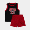 Exclusive JDN 23 Shorts Infant Toddler Set (Black/Red) — 2T — Front View