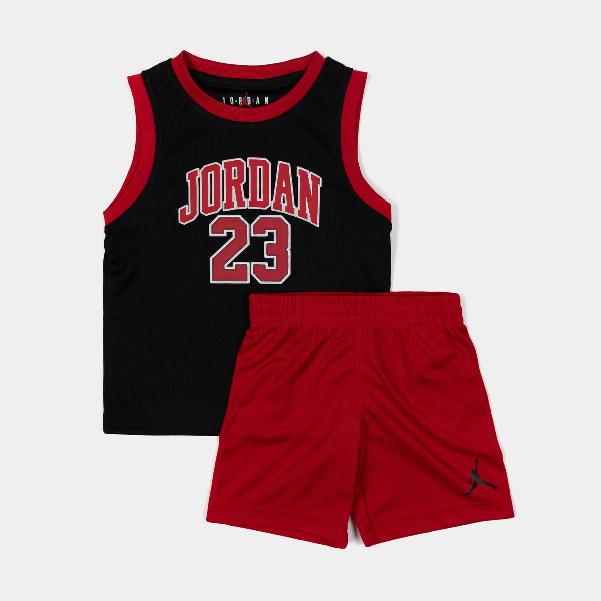Exclusive JDN 23 Shorts Infant Toddler Set (Black/Red) — 2T — Front View