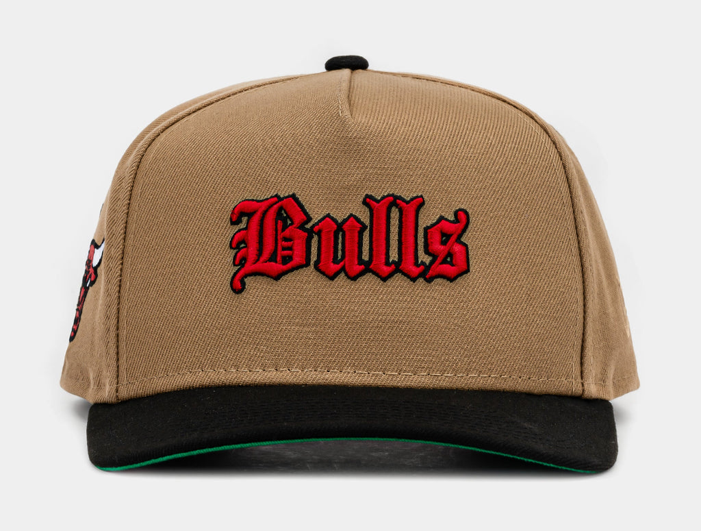 Exclusive The Shoe Palace Exclusive Chicago Bulls Khaki 950AF Snapback (Khaki/Red) — OS — Front View