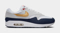 Exclusive Air Max 1 Mens Running Shoes (Obsidian/White/Light Smoke Grey/Metallic Gold) — 4 — Front View