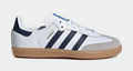 Exclusive Samba OG Preschool Lifestyle Shoes (Cloud White/Night Indigo/Gum) — 10.5C — Front View