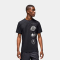 Exclusive Essentials Logo Stack Graphic Mens Short Sleeve Shirt (Black/White) — S — Front View