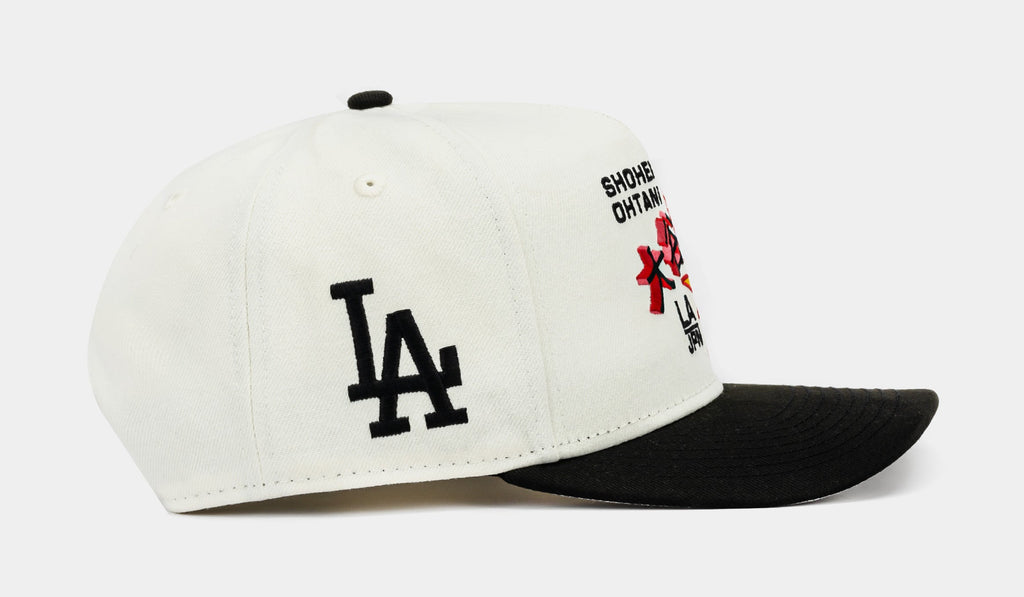 Exclusive Shoe Palace Exclusive Los Angeles Dodgers Shohei Ohtani 950AF Snapback Mens Hat (Beige/Black) — OS — Side View