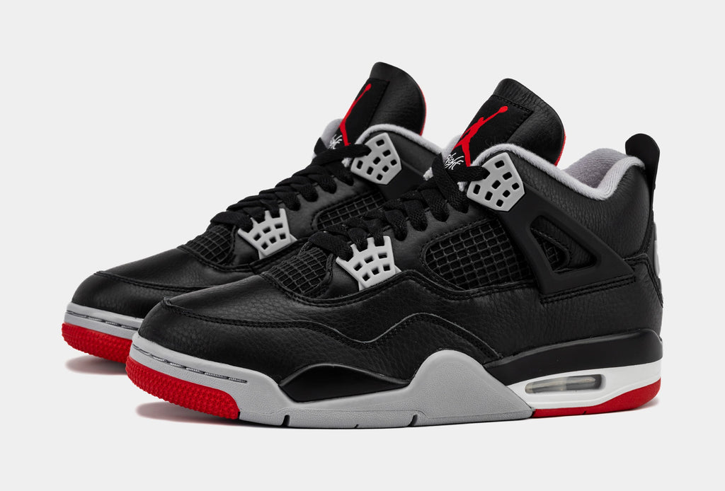 Exclusive Air Jordan 4 Retro Bred Reimagined Mens Lifestyle Shoes (Black/Fire Red/Cement Grey) Limit One Per Customer — 7 — Top View