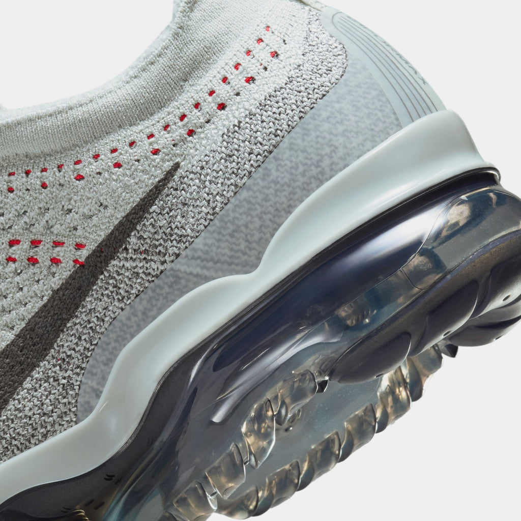 Exclusive Air VaporMax 2023 Flyknit Mens Running Shoes (Light Silver/Picante Red/Anthracite/Smoke Grey) — 6 — Back View