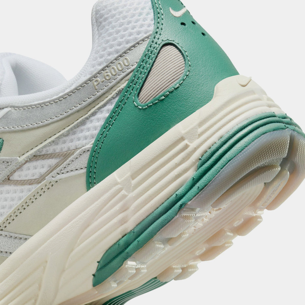 Exclusive P-6000 Premium Light Bone Mens Running Shoes (Light Bone/Metallic Silver/Bicoastal/White) — 4 — Back View