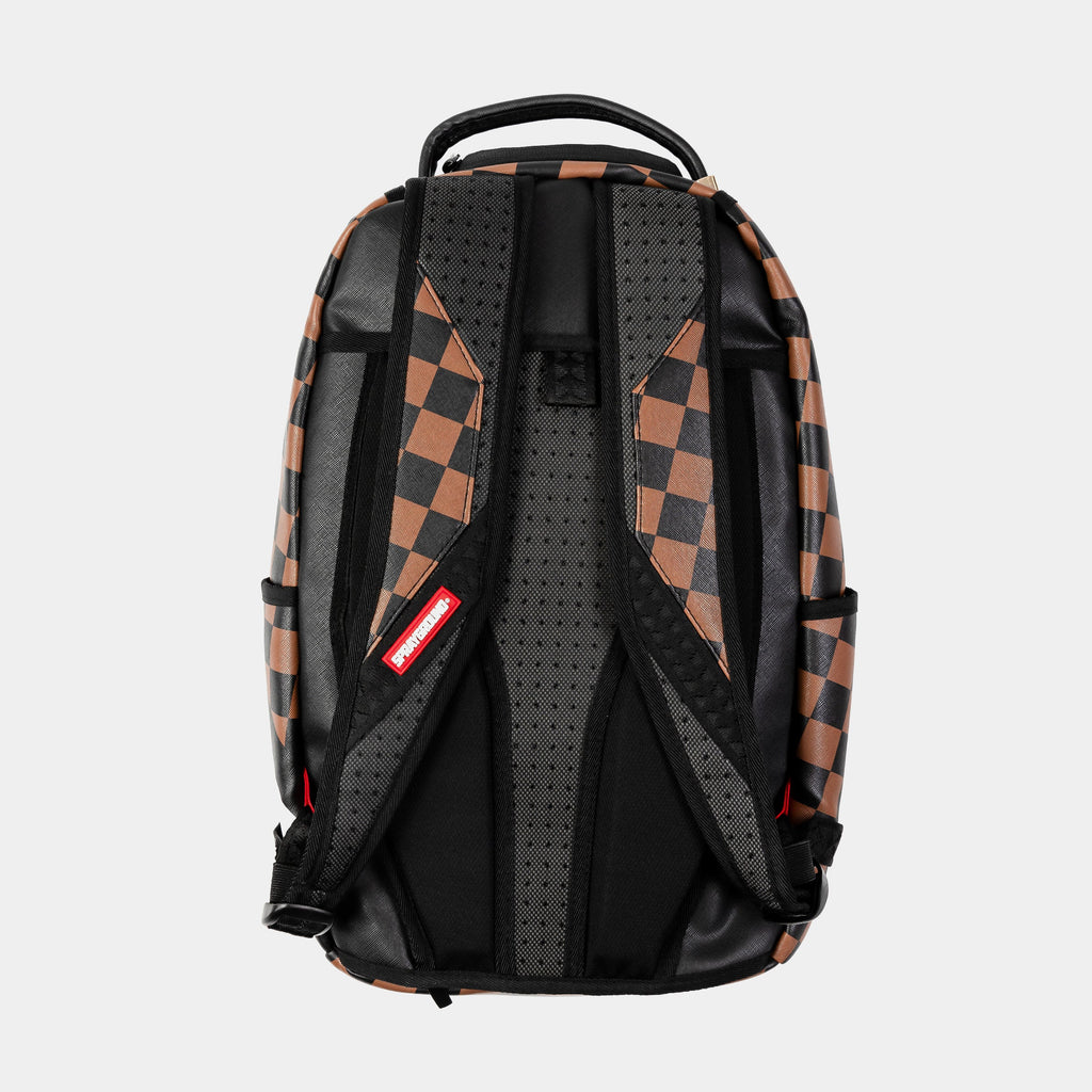 Exclusive Hangover Shark Mens Backpack (Brown/White) — OS — Side View