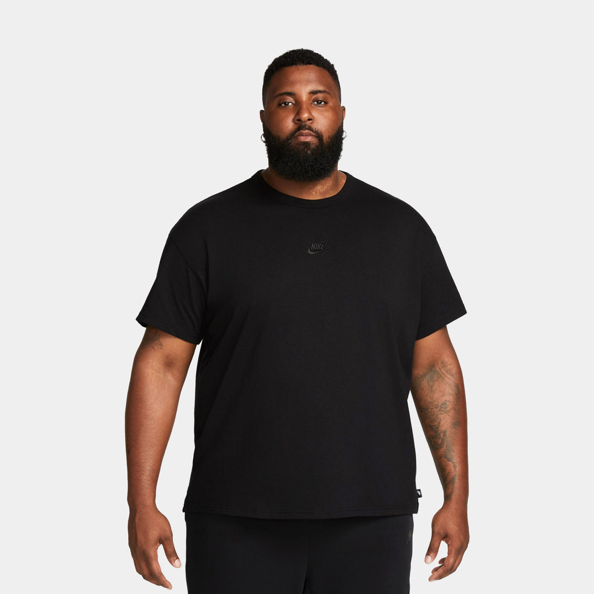 Exclusive NSW Premium Essentials Mens Short Sleeve Shirt (Black) — S — Front View