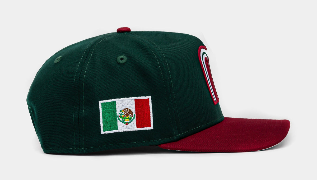 Exclusive Shoe Palace Exclusive Mexico Curve 950AF Snapback Mens Hat (Dark Green/Red) — OS — Side View