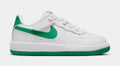 Exclusive Force 1 Low EasyOn Preschool Basketball Shoes (White/Malachite) — 8C — Front View