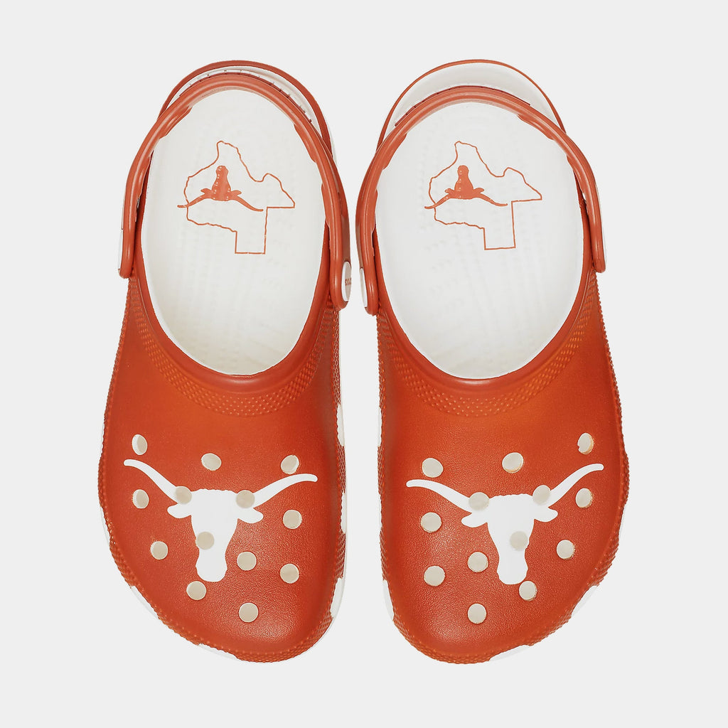 Exclusive Classic Clog University Of Texas Mens Sandals (White/Orange) — 4 — Side View