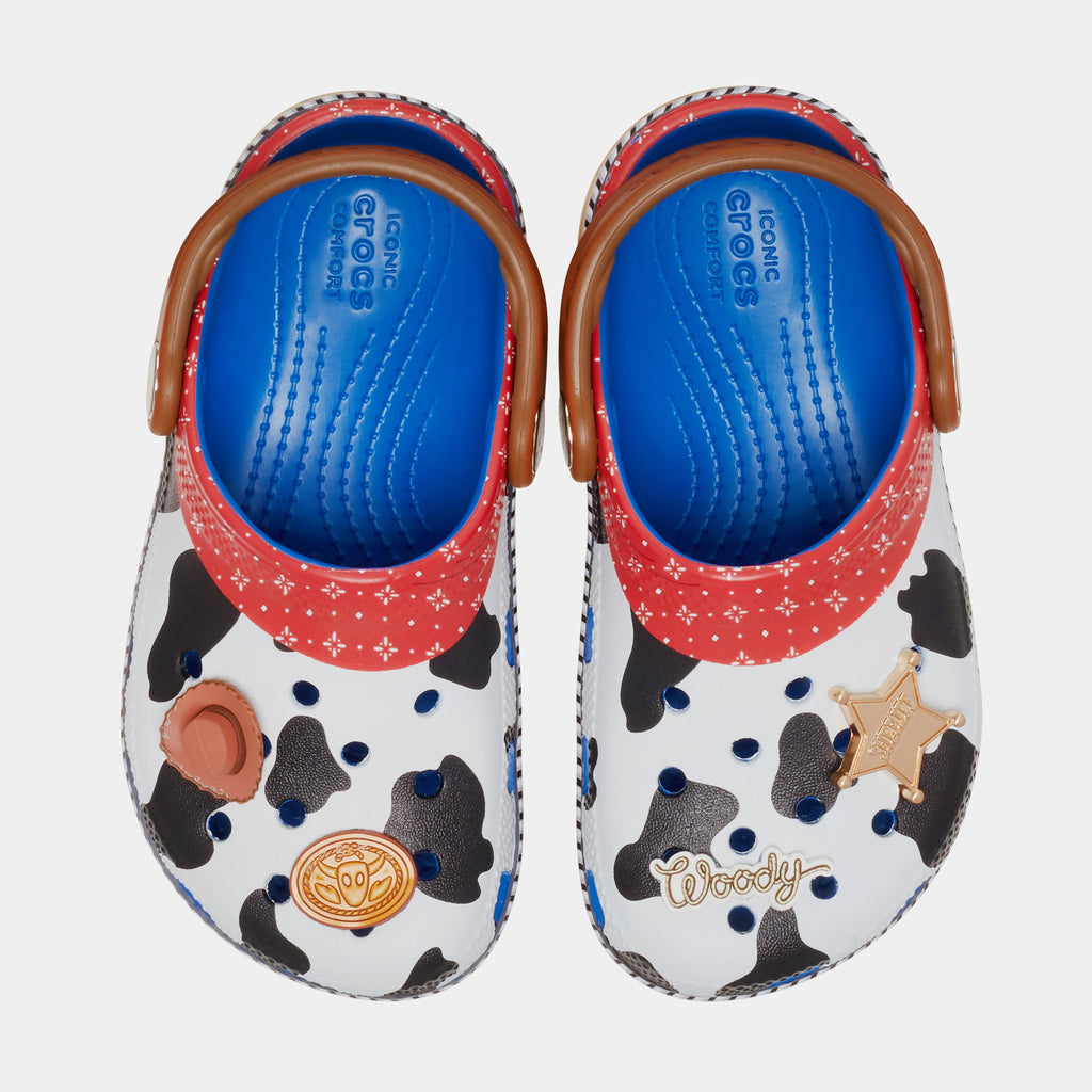 Exclusive Disney Pixar’s Toy Story Sheriff Woody Classic Clog Infant Toddler Sandals (White/Brown) — 4C — Side View