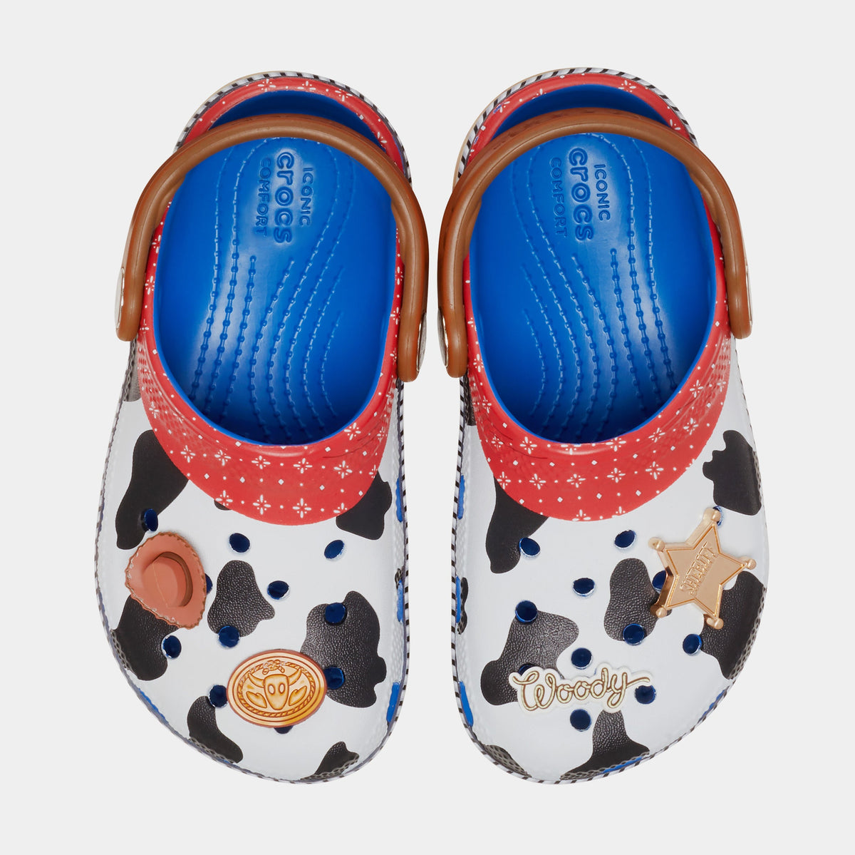 Exclusive Disney Pixar’s Toy Story Sheriff Woody Classic Clog Infant Toddler Sandals (White/Brown) — 4C — Side View