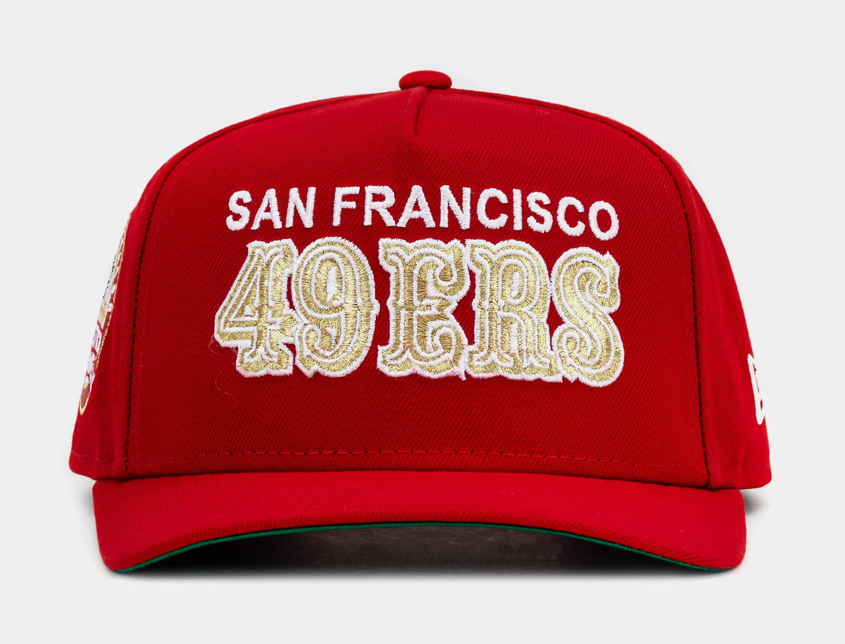 Exclusive Shoe Palace Exclusive San Francisco 49ers Bold Curve 950AF Snapback Mens Hat (Red/Gold) — OS — Front View