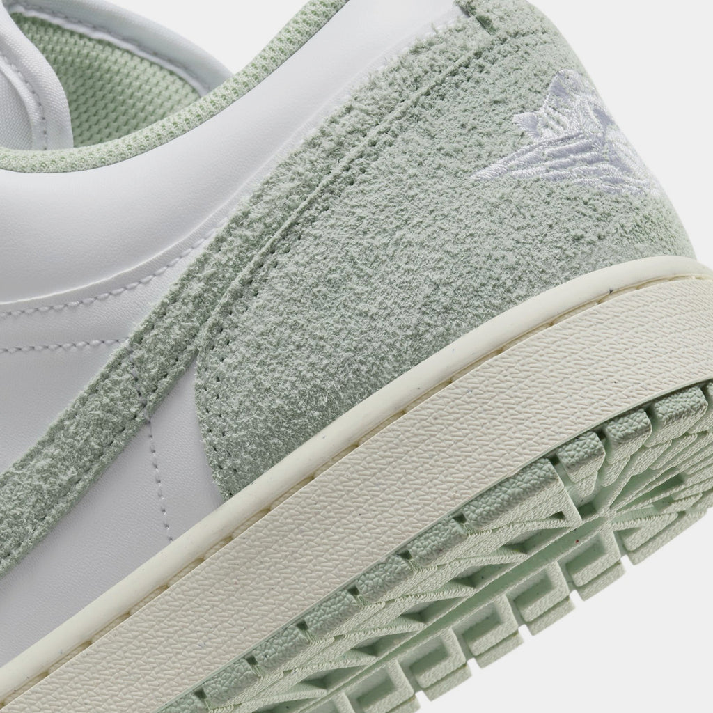 Exclusive Air Jordan 1 Low SE Mens Lifestyle Shoes (White/Seafoam/Sail) — 7 — Back View