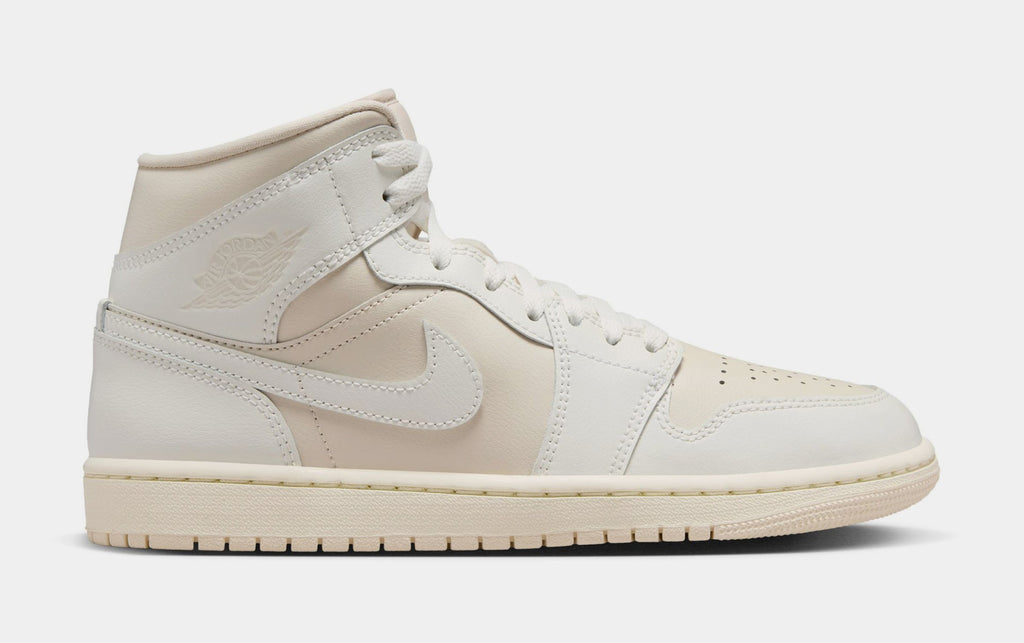 Exclusive Air Jordan 1 Retro Mid Sail Womens Lifestyle Shoes (Legend Light Brown/Sail/Muslin) — 5 — Front View