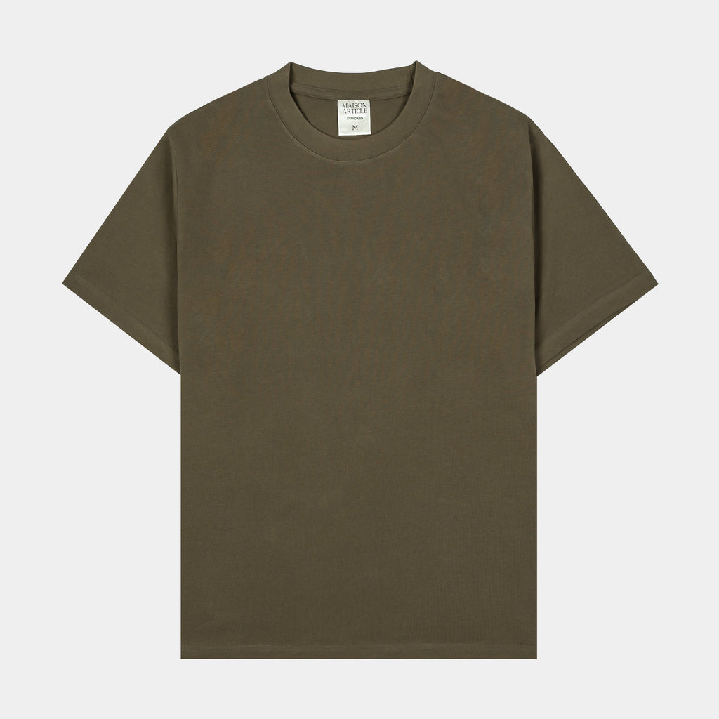 Exclusive Solid Novelty Mens Short Sleeve Shirt (Dark Green) — S — Front View