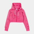 Exclusive Teddy Fleece Zip Up Womens Hoodie (Pink) — XS — Front View