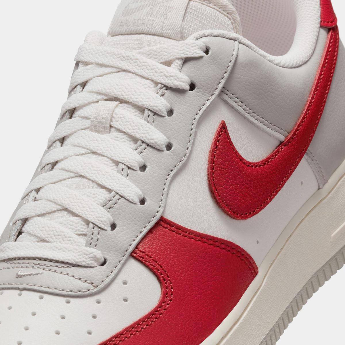 Exclusive Air Force 1 '07 LV8 Red Toe Mens Basketball Shoes (Gym Red/Pale Ivory/Phantom/Iron Ore) — 6 — Side View